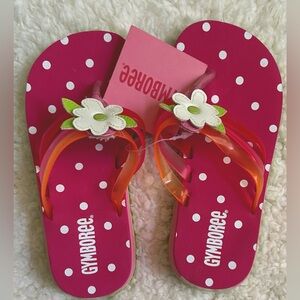 NWT Gymboree SPRING FUN pink flip flop sandals flower size 10 kid girl VINTAGE